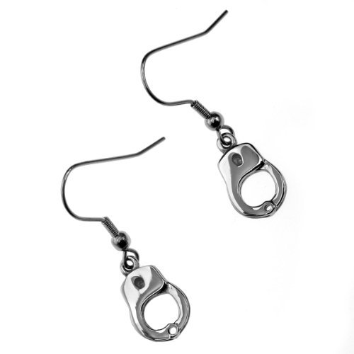 Edelstahl-Ohrringe Handschellen, Handcuff, Ohrhänger, Earrings von Piratenladen