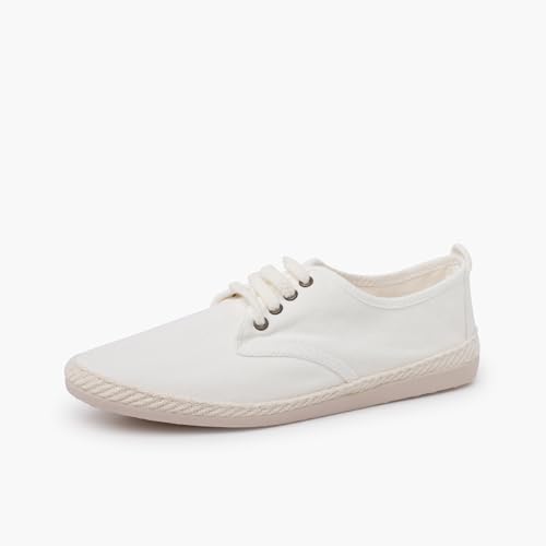 zapatillas casual tallas altas lona lavada Pisamonas talla 39 en color crudo von Pisamonas