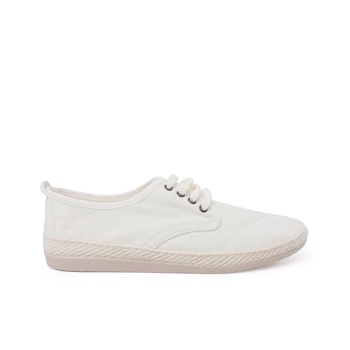 zapatillas casual tallas altas lona lavada Pisamonas talla 38 en color crudo von Pisamonas