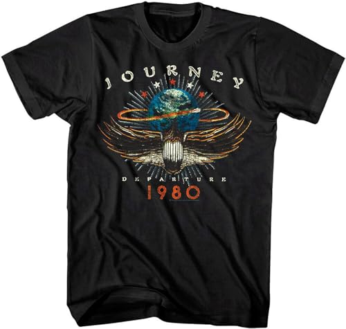 Journey Departures Album Tour 1980 Men's Sport t Shirts männer Damen Herren weiß Rock Band Vintage Concert Merch 3XL von Pit