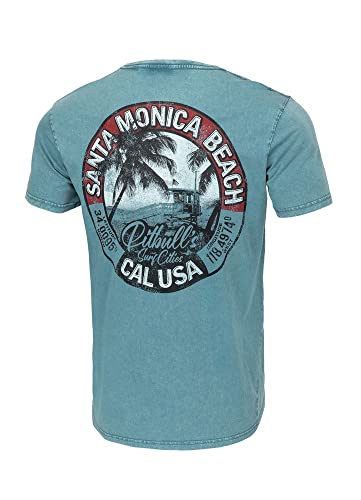 Pitbull Herren T-Shirt Pit Bull West Coast Denim Washed Oceanside Vintage-Stil Sommer Tshirt Baumwolle Shirts L von Pitbull