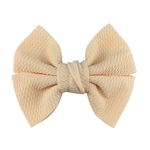 Stirnband Damen 10 teile/los 4,5 "große waffel stoff haar bögen for mädchen beliebte süße mode zubehör bowknot boutique kopf tragen Stirnband Damen Winter (Color : Beige, Size : With clip) von PiurUf