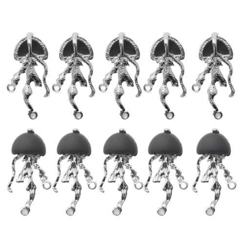 Pjeghbvop 10 x Quallen-Anhänger, Quallen-Schmuckherstellung, Zubehör, Schmuckzubehör, Quallen-Schmuckanhänger Pjeghbvop 10 x Quallen-Anhänger, Quallen-Schmuckherstellung, Zubehör, Schmuckzubehör, Quallen-Schmuckanhänger von Pjeghbvop