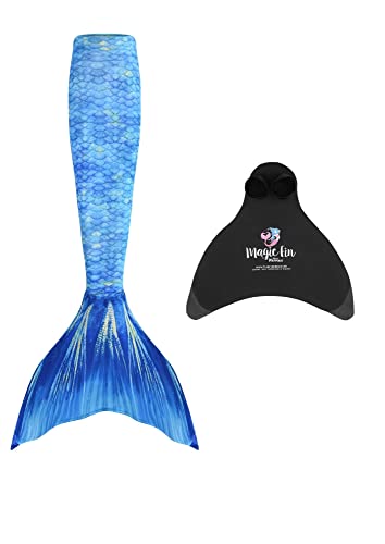 Planet Mermaid Mädchen Kinder 2 Stück Lebendige Farbe Starter Schwimmen Meerjungfrau Schwanz & Verschleißfeste Magic Fin Monoflosse enthalten, Frozen Aqua, 11-12 Jahre von Planet Mermaid