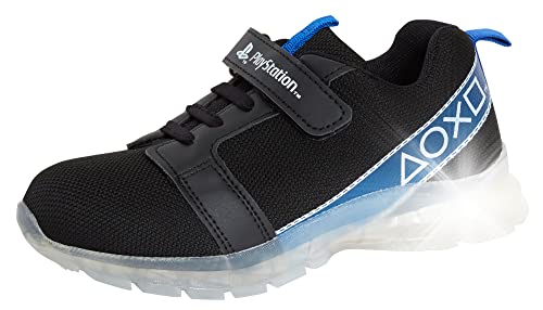 PlayStation Sony Jungen leuchtende Turnschuhe Kinder Gaming Blinklichter Sportschuhe für Gamer, Schwarz , 34 EU von Playstation