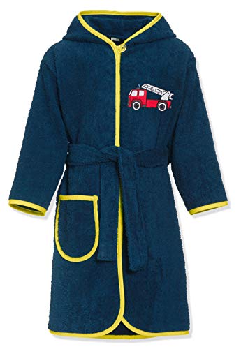 Playshoes Jungen Frottee-Bademantel Feuerwehr 349914, 11 - Marine, 74-80 von Playshoes