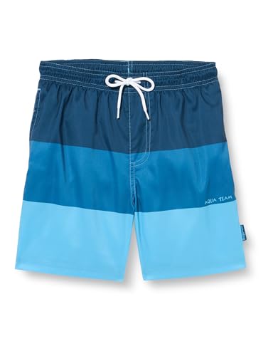 Playshoes Jungen Badeshorts Beach-Short Badehose Schwimmhose Badebekleidung, Color Block Marine, 110/116 von Playshoes