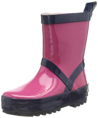 Playshoes Kinder Gummistiefel aus Naturkautschuk, trendige Unisex Regenstiefel mit Reflektoren, Pink Marine, 20/21 EU von Playshoes