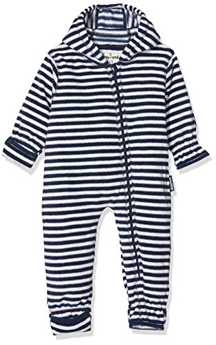 Playshoes Unisex Baby Fleece-Overall Maritim 421009, 171 - Marine/Weiß, 86 von Playshoes