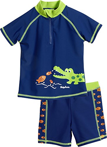 Playshoes zweiteilig Schwimmshirt Badeshorts Badebekleidung Unisex Kinder,Krokodil,134-140 von Playshoes