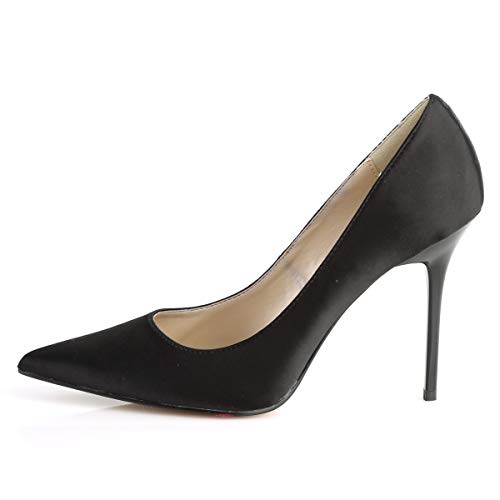 Pleaser CLASSIQUE-20, Damen Pumps, Black Satin, 35 EU von Pleaser