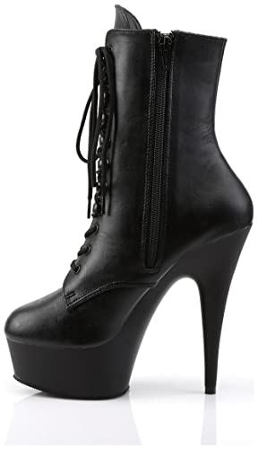 Pleaser Delight-1020, Damen Ungefüttert Classics Kurzschaft Stiefel & Stiefeletten, Schwarz (Schwarz (Blk Faux Leather/Blk Matte)), 38 EU von Pleaser