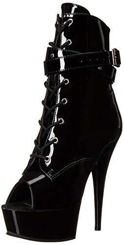 Pleaser Damen DEL1033/B/M Pferdeschuh, Schwarz Lack/Schwarz, 39 EU von Pleaser