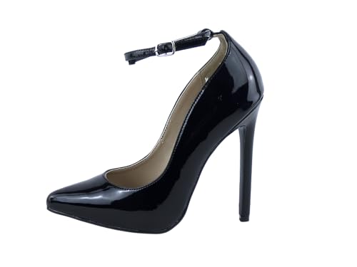 Pleaser Devious SEXY-23, Damen Knöchelriemchen Pumps, Schwarz (Blk Pat), 39 EU (6 Damen UK) von Pleaser