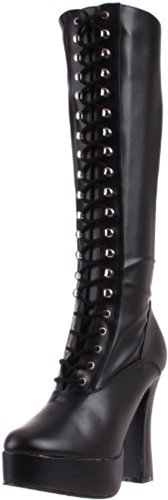 Pleaser ELECTRA-2023, Damen Langschaft Stiefel, Schwarz (Schwarz (Blk Str Faux Leather)), 37 EU (4 Damen UK) von Pleaser