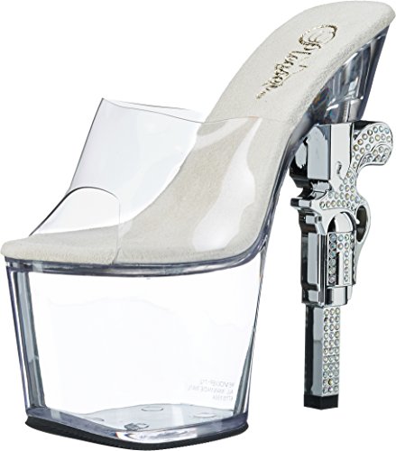 Pleaser REVOLVER-712, Damen Plateau Sandalen, Transparent (Transparent (Clr/Clr)), 40 EU (7 Damen UK) von Pleaser