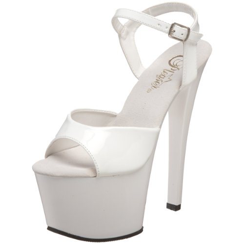 Pleaser SKY-309, Damen Plateau Sandalen, Weiß (Weiss (Wht Pat/Wht)), 44 EU (11 Damen UK) von Pleaser