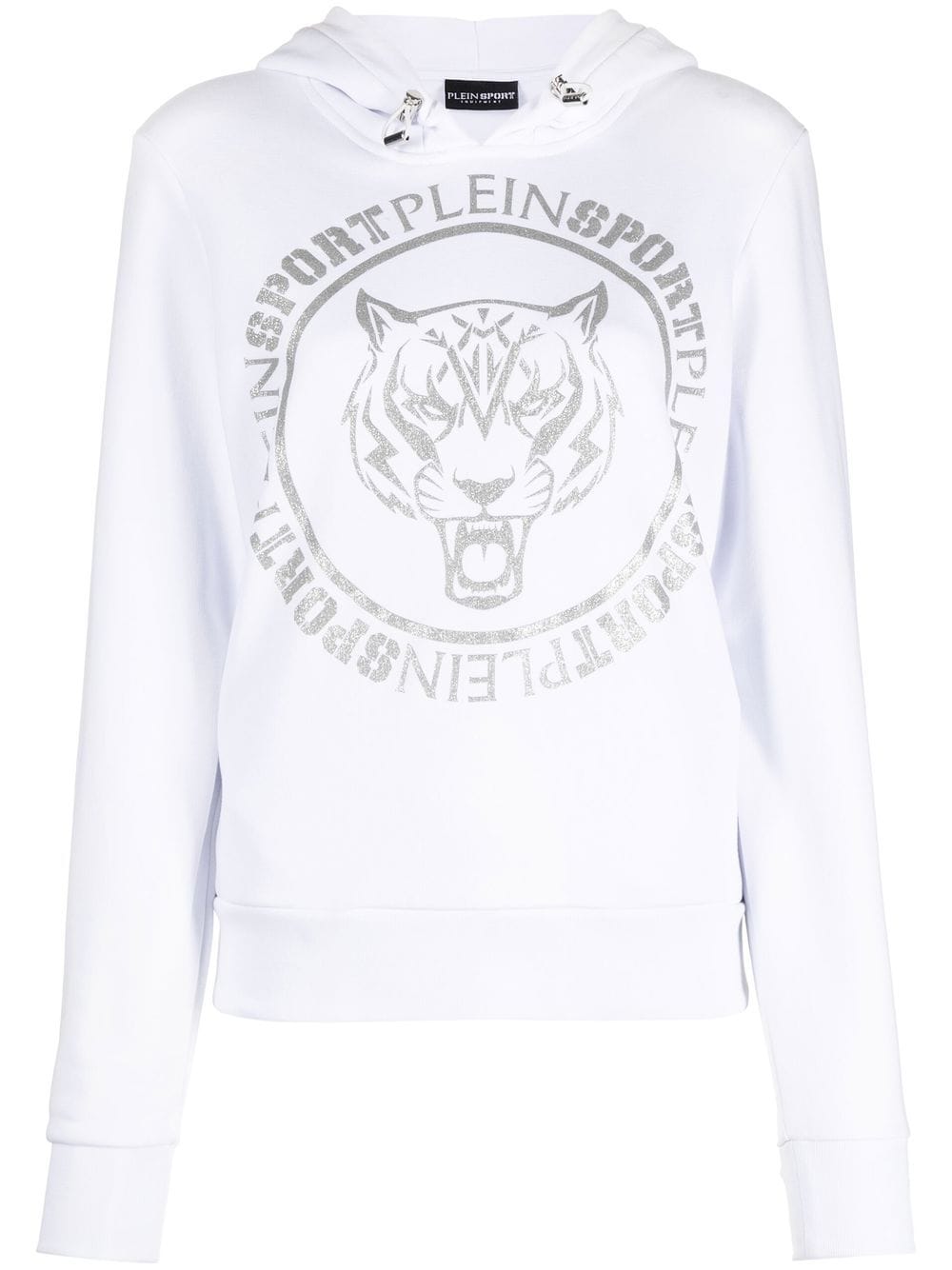 Plein Sport Hoodie mit Tiger-Print - Weiß von Plein Sport