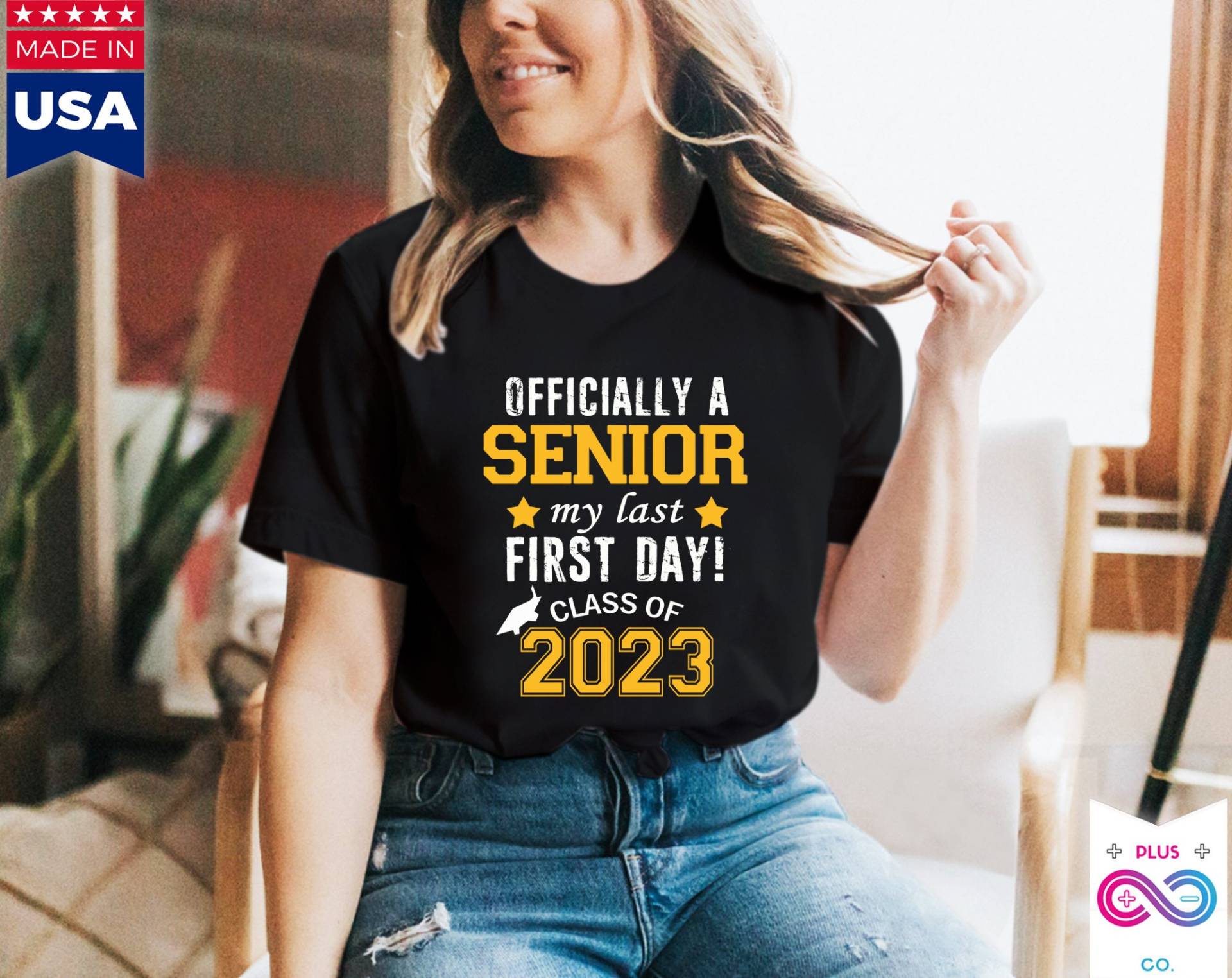 Offiziell Ein Senior My Last First Day Class Of 2023, Back To School T-Shirts, 2023 Mädchen, Abschluss-Senior Shirt, Lustiger von PlusMinusCo