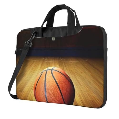 Basketball-Arena Laptoptasche mit Griff, 33 - 35,6 cm (13 - 14 - 15,6 Zoll), für Damen und Herren, Schwarz , 13 inch von Pmnnerefaq