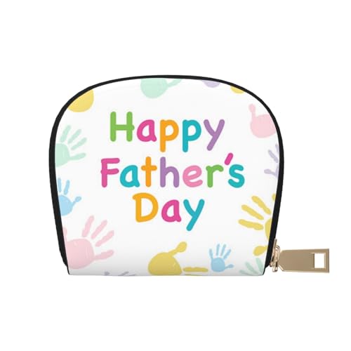 Damen-Geldbörse mit Aufschrift "Happy Fathers Day" von Son, Kreditkartenetui, Leder, RFID-blockierend, kleine blockierte Geldbörsen, Hand and Happy Fathers Day, Einheitsgröße von Pmnnerefaq