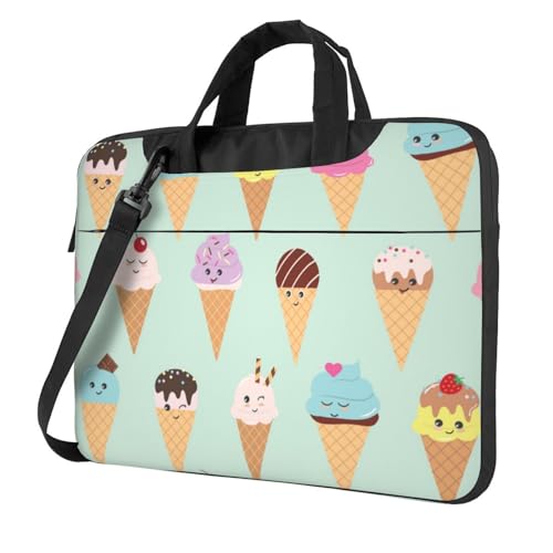 Pmnnerefaq Eistüten Laptoptasche 33 14 15,6 Zoll Laptop Sleeve Case Laptop Notebook Computer Tragetasche mit Griff für Männer Frauen, Schwarz , 15.6 inch von Pmnnerefaq