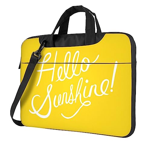 Pmnnerefaq Goodlooking Hello Sunshine Laptoptasche mit Griff für 33 - 35,6 cm (13 - 14 - 15,6 Zoll) Laptoptasche für Damen und Herren, Schwarz , 14 inch von Pmnnerefaq