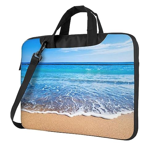 Pmnnerefaq Laptoptasche für Strand und Meer, 33 cm, 35,6 cm, 39,6 cm (15,6 Zoll), Laptoptasche, Notebook, Computer-Tragetasche mit Griff, für Damen und Herren, Schwarz , 15.6 inch von Pmnnerefaq