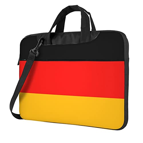 Pmnnerefaq Laptoptasche mit Deutschland-Flagge, 33 cm, 35,6 cm, 39,6 cm (15,6 Zoll), Laptoptasche, Notebook, Computer-Tragetasche mit Griff, für Damen und Herren, Schwarz , 14 inch von Pmnnerefaq