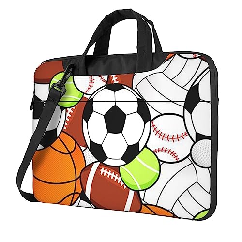 Pmnnerefaq Sportball-Laptoptasche mit Griff, für Damen und Herren, 33 cm (13 14 Zoll) und 39,6 cm (15,6 Zoll), Schwarz , 14 inch von Pmnnerefaq