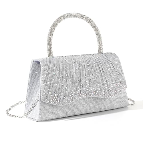 Luxuriöse Abendtasche Mit Strasssteinen Zarte Kette Plissierte Handtasche Schultertasche Für Hochzeitsfeiern Und Feiern Luxuriöse Abendtasche Mit Strasssteinen Zarte Kette Plissierte Handtasche Schultertasche Für Hochzeitsfeiern Und Feiern von Pocoiau