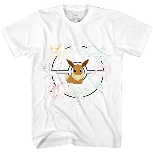 PoKéMoN Pokémon Mono Eeveeloutions Evoli T-Shirt, Evoli Weiß 2, Mittel von Pokémon