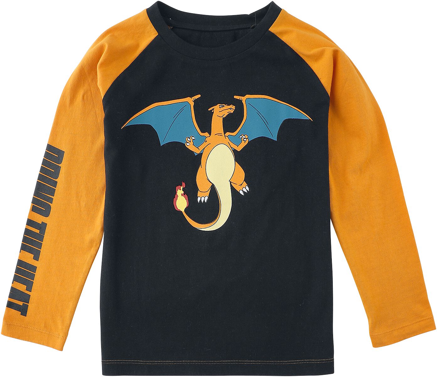 Pokémon - Anime Langarmshirt für Kinder - Kids - Glurak - Bring The Heat - für Mädchen & Jungen - schwarz/orange  - EMP exklusives Merchandise! von Pokémon