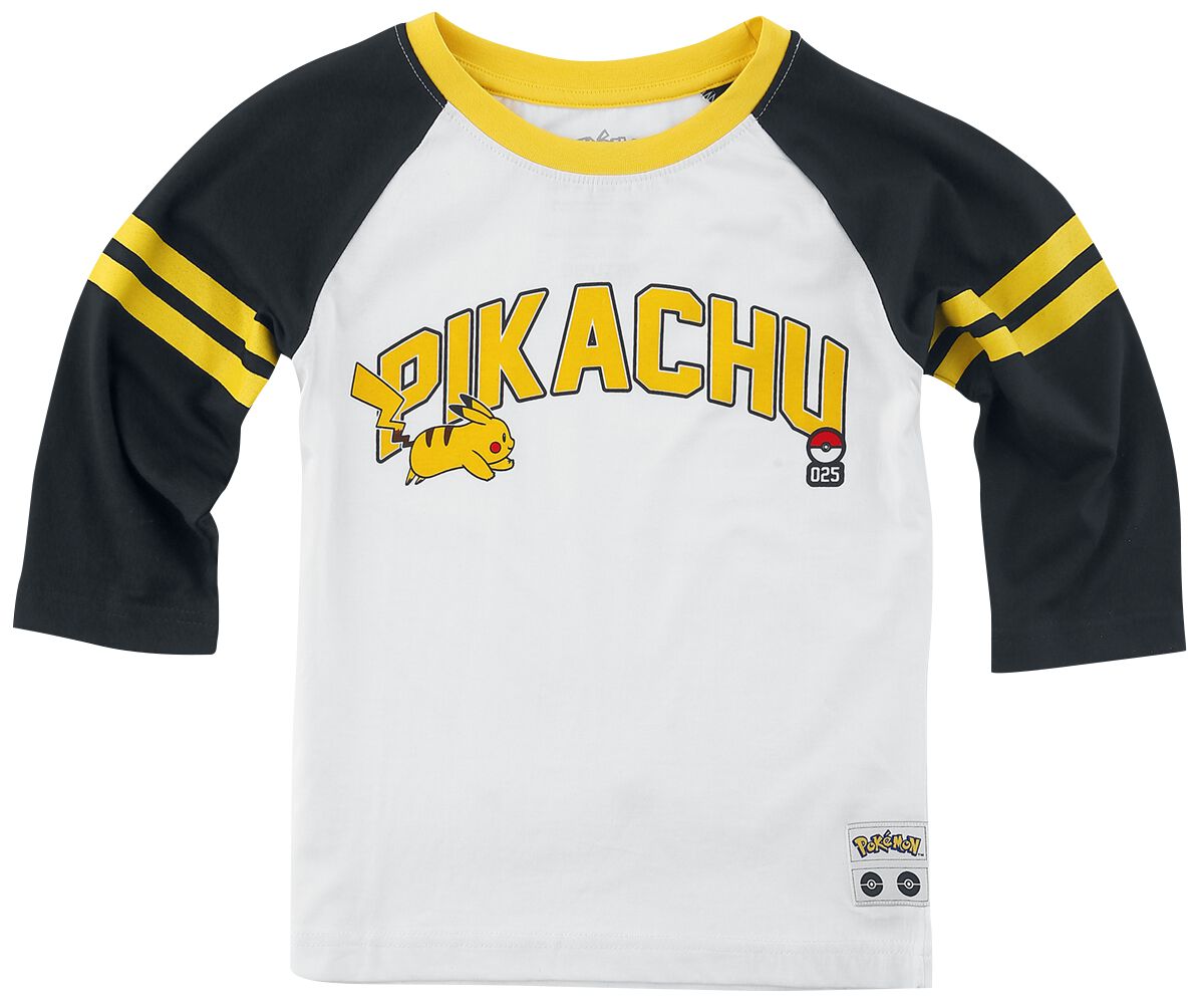 Pokémon - Gaming Langarmshirt für Kinder - Kids - Pikachu 025 - für Mädchen & Jungen - schwarz/weiß von Pokémon