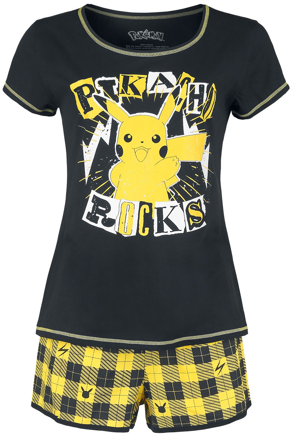 Pokémon - Gaming Schlafanzug - Pikachu - Rocks - S bis XXL - für Damen - Größe L - schwarz/gelb  - EMP exklusives Merchandise! von Pokémon