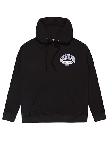 Pokémon Hoodie Herren | Gengar Hoodie für Männer | Größen S bis XX-Large | Offizielle Gengar-Ware | Schwarz | XL von Pokemon