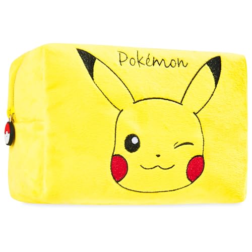 Pokemon Kulturtasche Damen, Pikachu Kulturbeutel Damen und Teenager Kosmetiktasche Gelb - Geschenke für Pokemon Fans von Pokémon