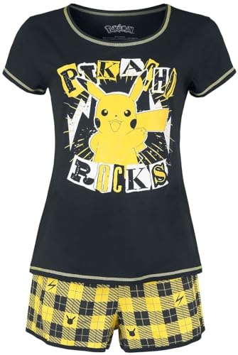 Pokémon Pikachu - Rocks Frauen Schlafanzug schwarz/gelb XXL von Pokémon