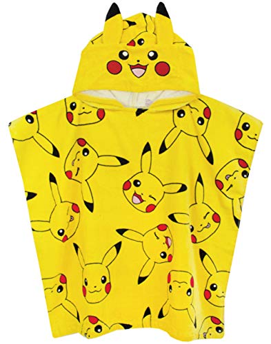 Pokemon Poncho Handtuch Jungen Mädchen Kinder Eine Größe Pikachu Mit Kapuze Robe Einheitsgröße von Pokémon