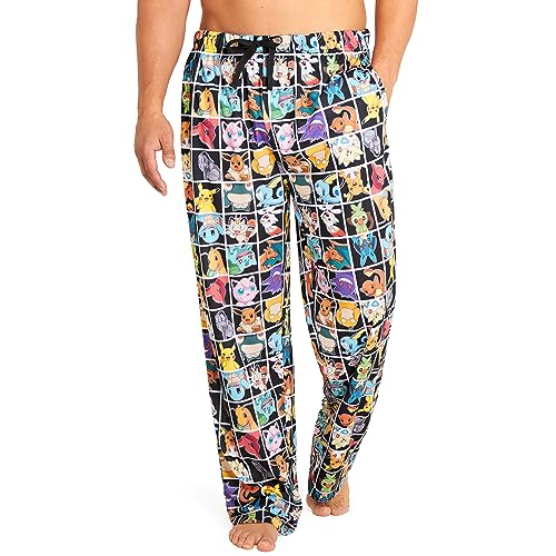 Pokemon Pyjamahose Herren Lang - Homewear Schlafanzug Herren Lang in den Größen S-3XL (Mehrfarbig, 2XL) von Pokémon