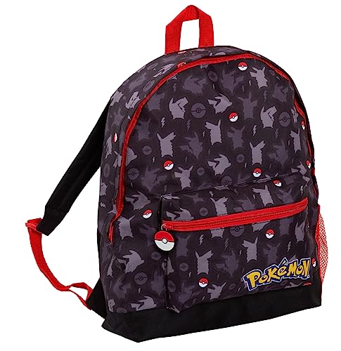 Pokemon-Rucksack für Erwachsene, Teenager, Kinder, Pikachu, Pokeball, Schule, College, Lunchtasche, Reisen, Sport, Schwarz , One size von Pokémon