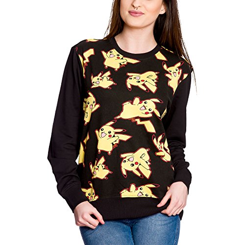 Pokemon SW161001POK-L - Pikachu All-Over Sweater, Male, Large, Black/Yellow (SW161001POK-L) von Pokémon