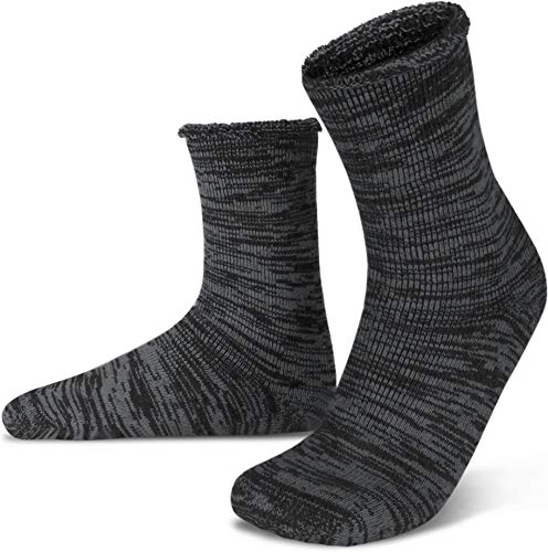 Polar Husky 2 Paar EXTREM Wintersocken mit sehr hohem TOG Wert 2,34 Farbe Grau/Schwarz mit Wolle Größe 43/46 von Polar Husky