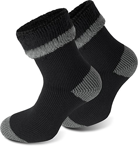 Polar Husky 6 Paar Super Warme Thermo Socken! Vollplüsch/Perfekt geeignet für Stiefel Farbe Extrem/Hot/Schwarz/Grau Größe 47/50 von Polar Husky