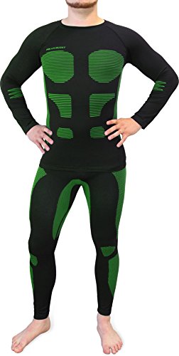 Polar Husky Herren Funktionsunterwäsche Set Anatomic Functional Wear bestehend aus Hemd und Hose Farbe Grün Größe L/XL von Polar Husky