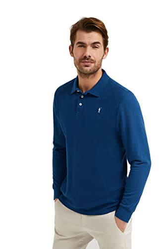 Polo Club Herren Poloshirt Kurzarm Indigo Blau Regular Fit Baumwolle Männer Polohemd Longsleeve von Polo Club