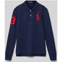 Polo Ralph Lauren Teens Slim Fit Poloshirt mit Logo-Stitching in Marine, Größe 140 von Polo Ralph Lauren Teens