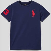 Polo Ralph Lauren Teens T-Shirt mit Logo-Stitching in Marine, Größe 152 von Polo Ralph Lauren Teens