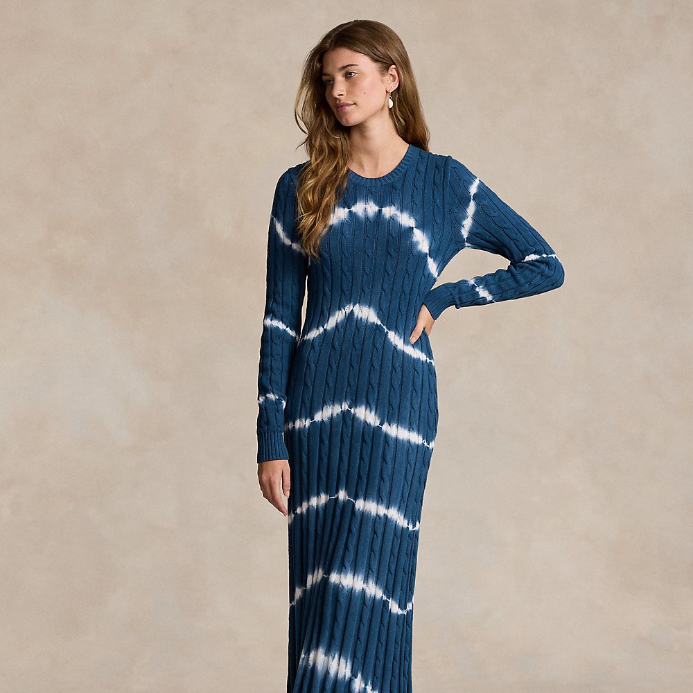 Batik-Pulloverkleid mit Zopfmuster von Polo Ralph Lauren