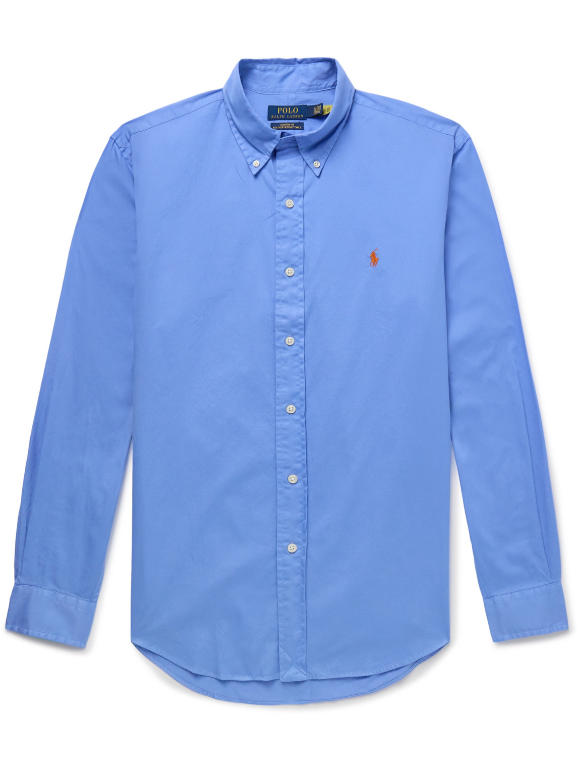 Polo Ralph Lauren - Button-Down Collar Logo-Embroidered Cotton-Twill Shirt - Men - Blue - M von Polo Ralph Lauren